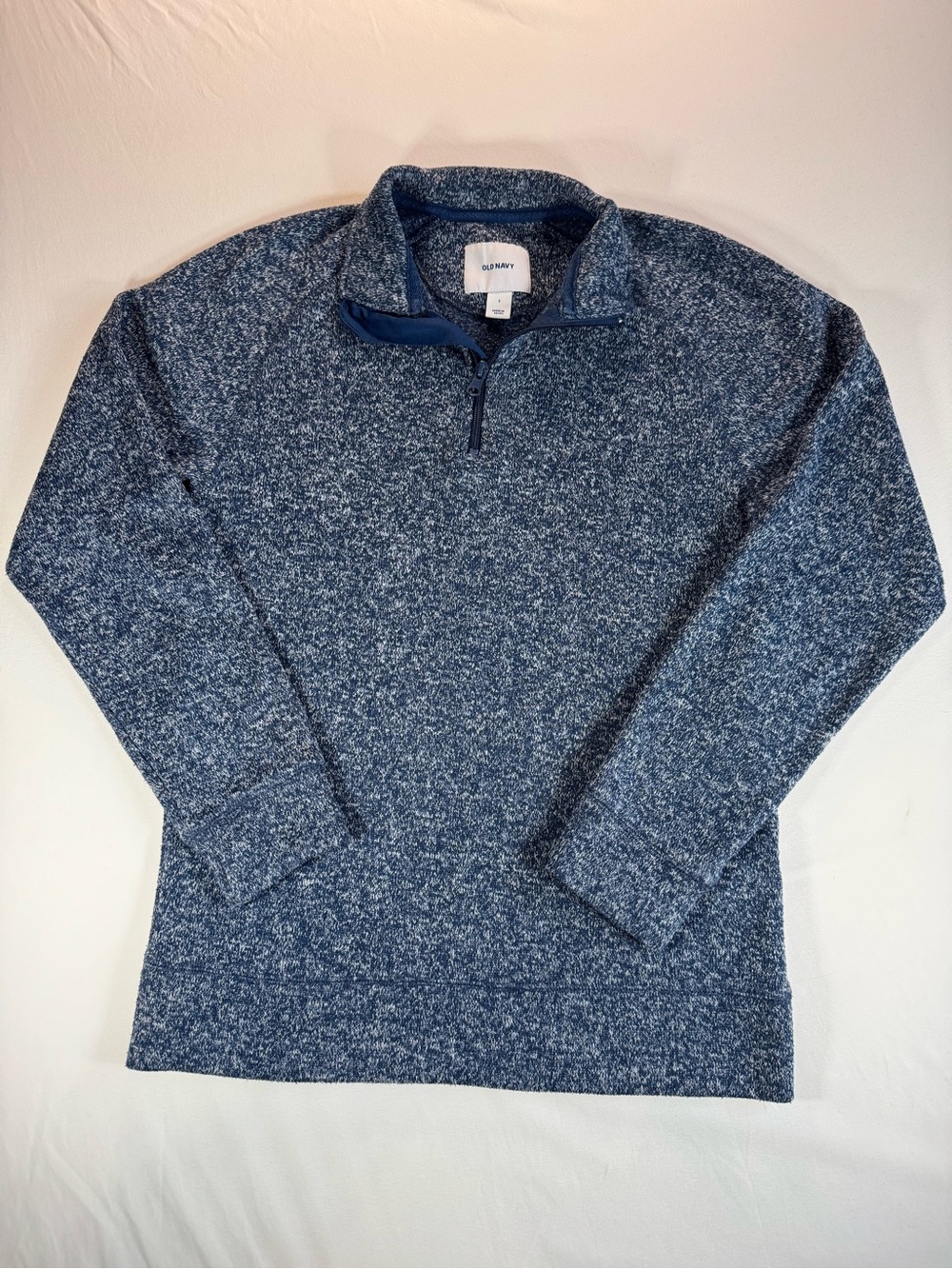 Old Navy Men's Sweater-Fleece Quarter-Zip Pullover Jacket Blue Heather Small